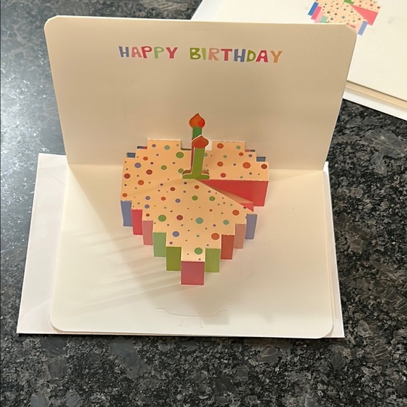 2 Colorful Birthday Pop-Up Cards Set of 2 Pop Up Heart Shaped Cake Card NWT - Picture 7 of 9